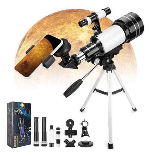 Telescopio Astronómico Profesional 70/300mm Monocular 150x