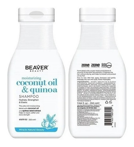 Beaver® Shampoo Leche Con Coco Mejorar Elasticidad 350ml