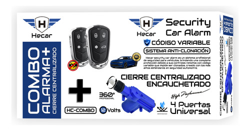 Combo Kit Hecar Alarma Codigo Variable + Cierre Centralizado