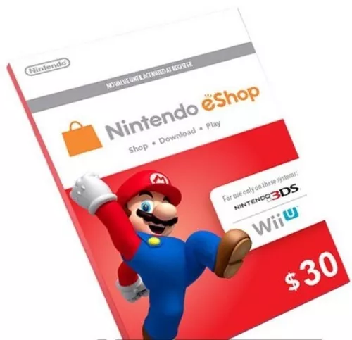 CARTÃO NINTENDO Eshop 3DS / WII U (CASH CARD) $100 Dólares - GCM