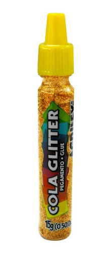 Cola Colorida Com Glitter 15g Lavável Cor Ouro Acrilex