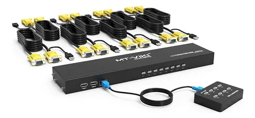 Conmutador Kvm De 8 Puertos, Mt-viki 8x1 Interruptor Kvm Vga