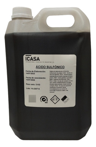 Acido Sulfónico 90% 5lt P/ Detergentes Premium Icasa Pr