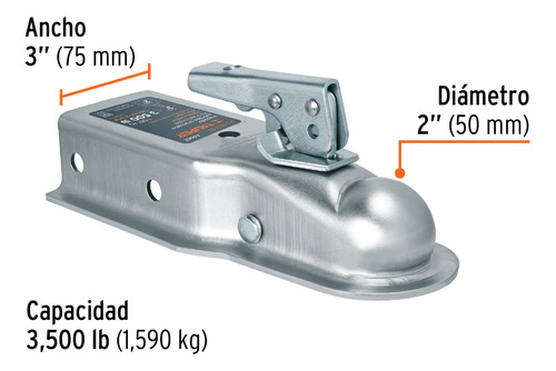 Acoplador Para Remolque Ajustable Capacidad 1500kg
