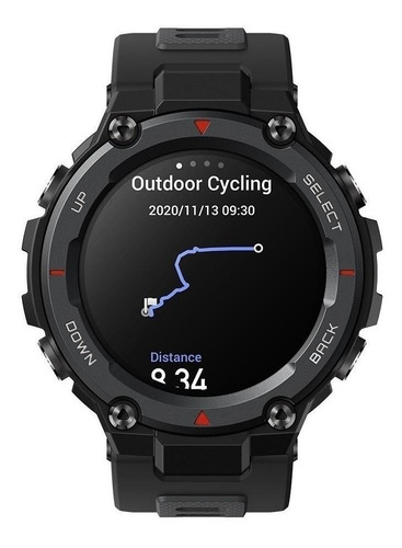 Smartwatch Amazfit Sport T-Rex Pro 1.3" caja 47.7mm de policarbonato meteorite black, malla meteorite black de silicona A2013