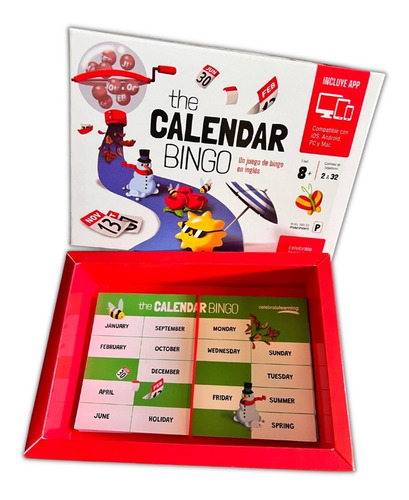 Imagen 4 de 5 de The Calendar Bingo Juego De Mesa Educativo En Inglés