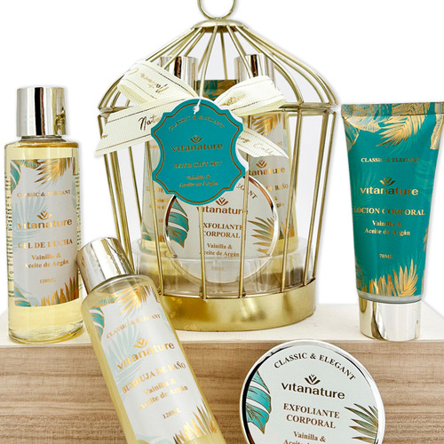 Vitanature Bath Set Regalo Baño Vainilla Y Aceite Argán 3c