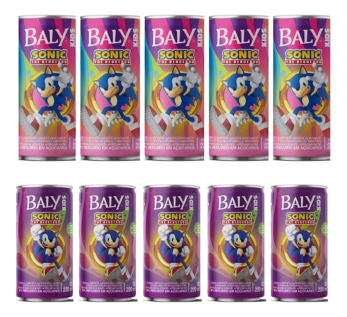 Kit 10 Bebidas Baly Kids Sabor Uva E Tutti Frutti