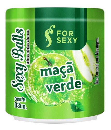 Hot Ball Lub Bolinha Explosiva Comestível Maçã Verde 3uni