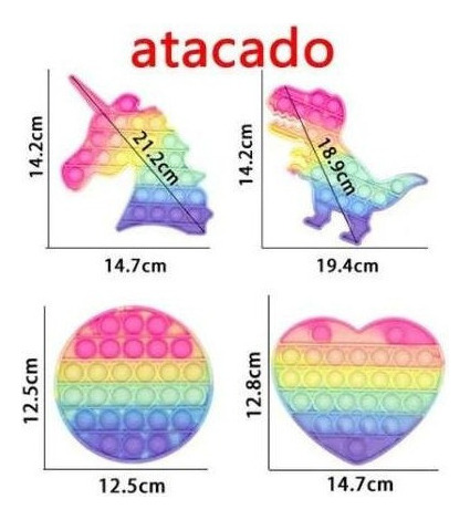 Atacado 25 Pop It Push Fidget Estilos Diferentes De Brinqued