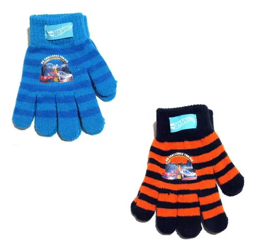 Guantes De Lana Nene Azules Hotwheels Mhw3387