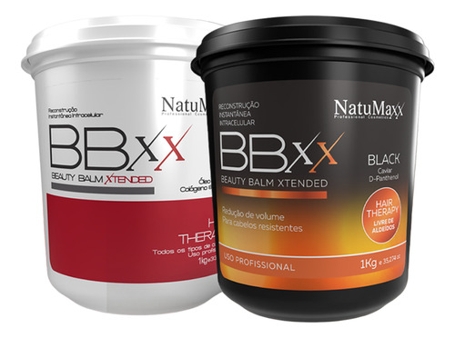 Kit 2 Bbxx Beauty Balm Black Therapy + Red Hair Natumaxx 1kg