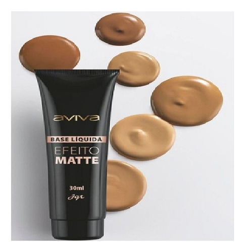 Base de maquiagem líquida Jequiti Aviva 30ML EFEITO MATTE Base Líquida tom escuro - 30mL 30g