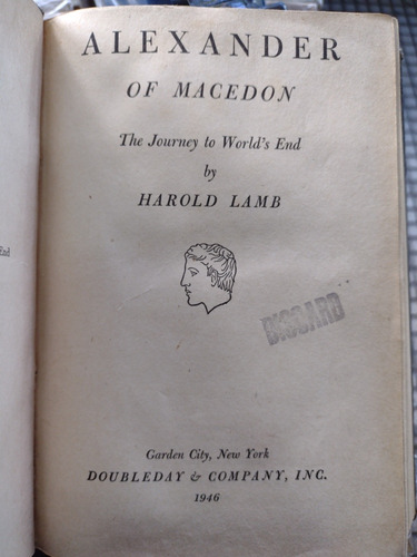 Alexander Of Macedon Harold Lamb Atr Vid (Usado)
