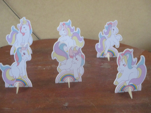 Kit 6 Totens Unicornio,decoração. Mesa 15 A 18cm