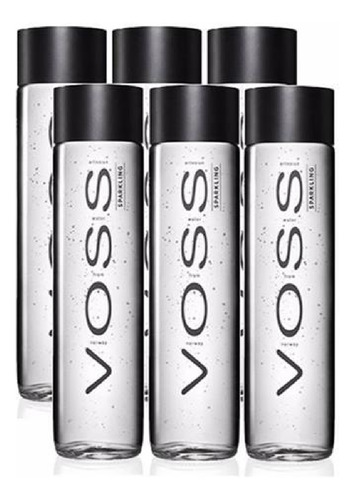 Água Mineral Voss Com Gás Vidro 375ml (6x) Kit Garrafa Voss