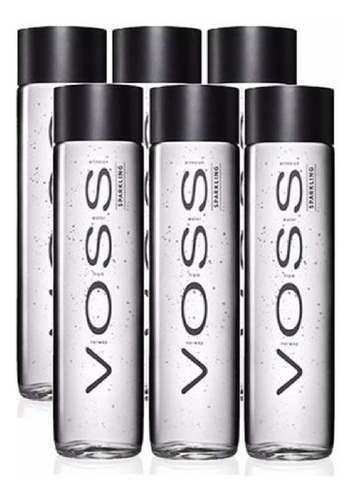 Água Mineral Voss Com Gás Vidro 375ml (6x) Kit Garrafa Voss