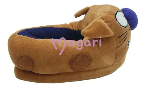Pantuflas Gato Perro Catdog Marrón Cómodas Pantufla