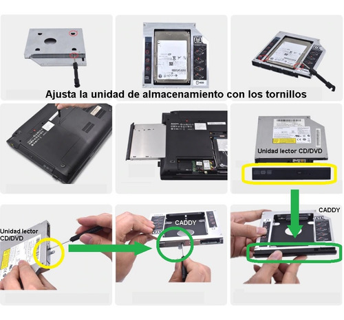 Imagen 3 de 3 de Adaptador Caddy Hdd Sdd Segudo Disco Duro Para Laptop