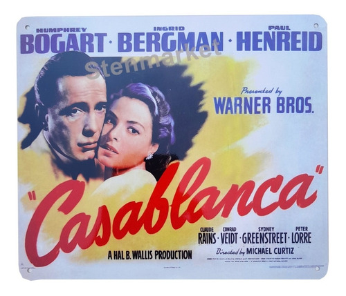 Cartel Cuadro Chapa Películas Bar Local Vintage Casablanca