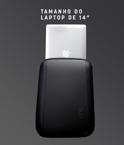 Mochila Bolsa Premium Executiva Notebook 14 Impermeável Preto