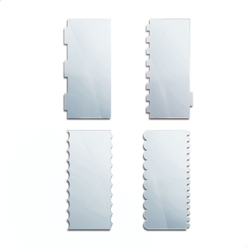 Kit 4 Espátula Para Confeitaria E Bolo 20cm Em Acrílico Cake