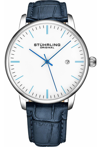 Stuhrling Reloj Para Hombre Original Correa De Cuero De Piel