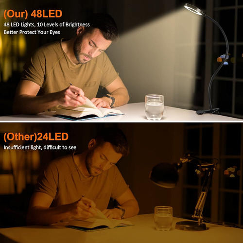 Dpower Clip En Luces De Lectura De Luz, Lámpara De Escritori