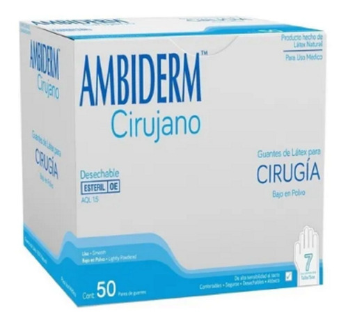 Guante De Látex Estéril Para Cirujano Elite Ambiderm 7 1/2