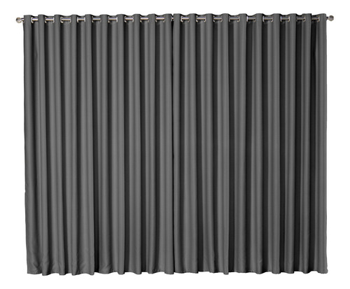 Cortina Blackout Tecido Grosso 2,80 X 2,50 Rápido Cor Cinza-escuro