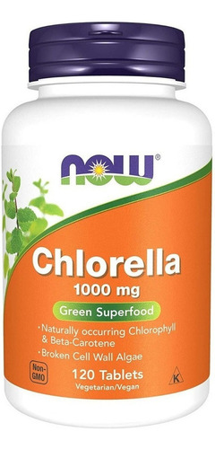 Clorella 1000mg 120 Tabletas, Now,