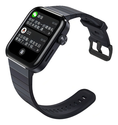 Smartwatch Reloj Mi Bro T1 Hacer - Recibir Llamadas + Film Color De La Caja Negro Color De La Malla Negro