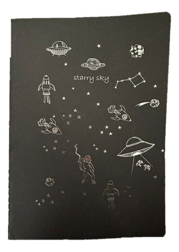 Cuaderno Negro Diferentes Diseño 21x14 Cm / Libreta Negra