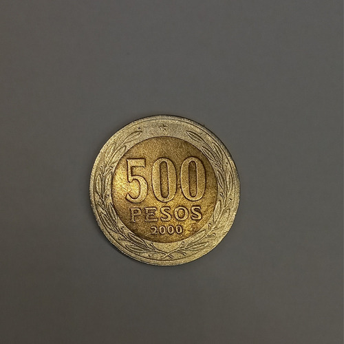 Moneda 500 Pesos Chilenos Año 2000. Buen Estado