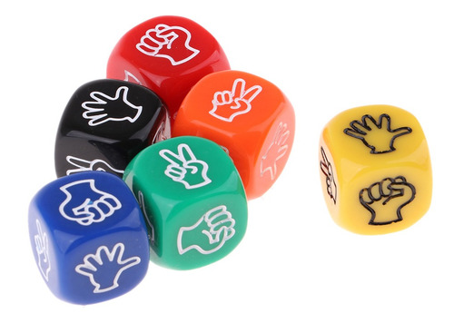 Imagen 3 de 10 de 4x6x Dados De Tijeras De Papel De Piedra Seis Dados De Juego