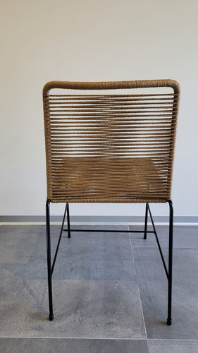 Imagen 7 de 7 de Silla De Comedor Modelo Amster Industial Quincho Hierro Yute