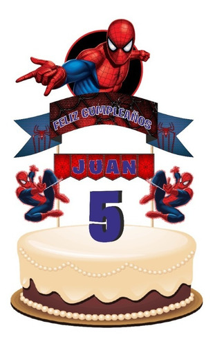 Spiderman Adorno Para Tortas Cake Topper Personalizado