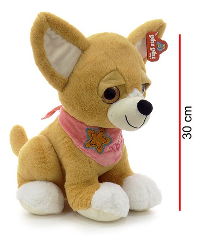 Imagen 3 de 4 de Peluche Animal Perro Chiwawa Sentado 30 Cm. Phi Phi Toys