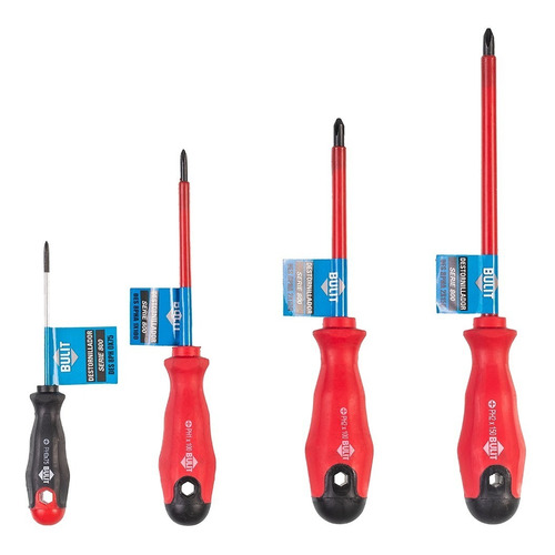 Imagen 1 de 2 de Combo Bulit Electricista 4 Destornilladores Phillips - S800