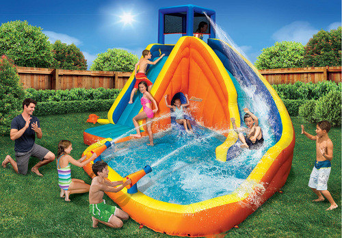 Piscina Inflable Infantil Con Tobogán Y Cañones De Agua