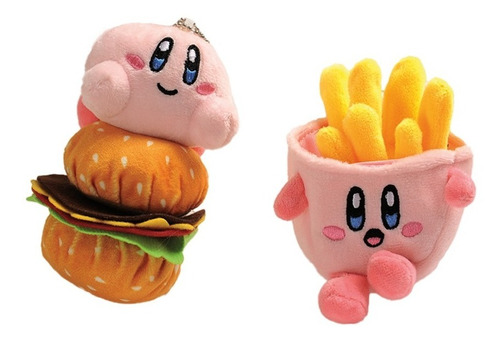 Set 2 Llavero Kirby Hamburguesa Y Papas Peluche