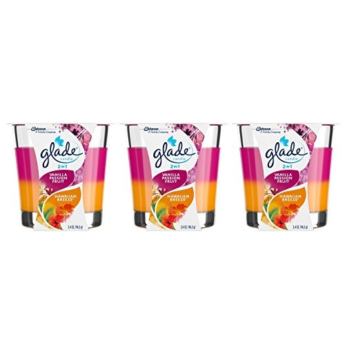 Glade 2 En 1 Jar Vela, Hawaiian Breeze Y Vanilla Passion