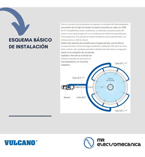 Jet Hidromasajeador Vulcano Hidromasaje Piscina Jacuzzi
