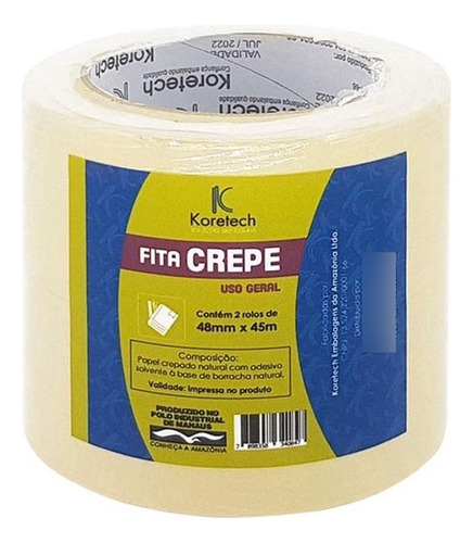 Fita Crepe Koretech 48x45m  Pa.12.10.4.0021 - Kit C/2