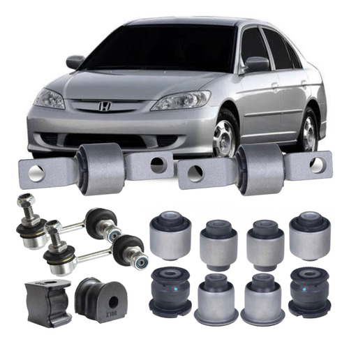 Kit Bucha Bieleta Suspensão Traseira Honda Civic 1.7 2003...