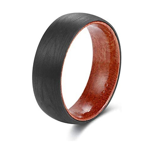 Poya - Anillo De Fibra De Carbono Negro Puro De 0.315in (0.3