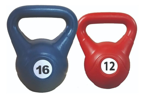 Pesas Rusas Kettlebel Pvc 16kg + 12kg Funcional Crossfit 