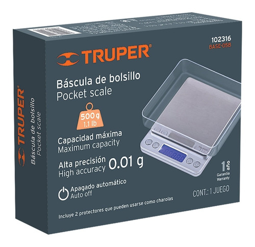 Bascula Digital De Precisión De Bolsillo 500g / Truper
