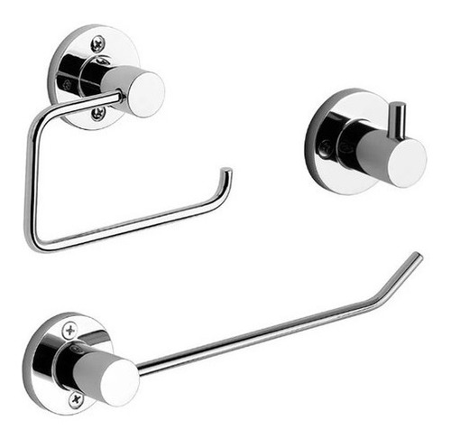 Imagen 1 de 9 de Kit 3 Piezas Accesorios Baño Fv Arizona Set 0179.03/b1 Metal
