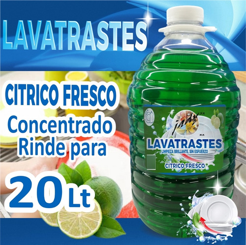 Lavatrastes Citrico Fresco Rinde Para 20 Litros Plim36c20